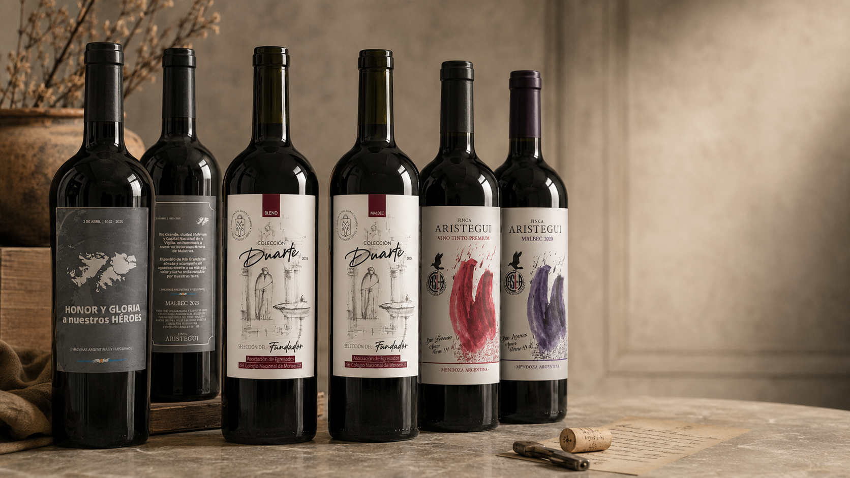 Vino con etiqueta personalizada